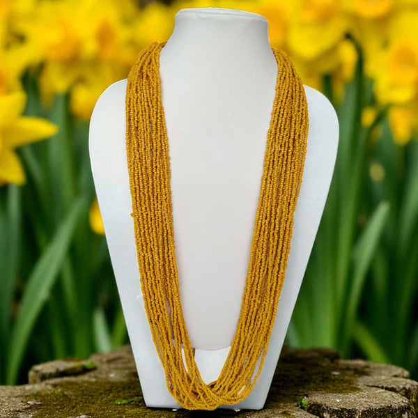 Inhanns Rangsaaz 20-Layer Luxe Long Beaded Only Necklace - Yellow Only Necklace - Distacart