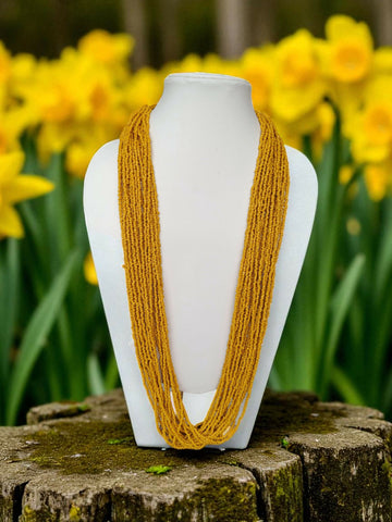 Inhanns Rangsaaz 20-Layer Luxe Long Beaded Only Necklace - Yellow Only Necklace - Distacart