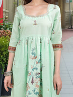 Thumbnail for Joban Fashion Green Position Digital Print With Position Foil Kurta Set