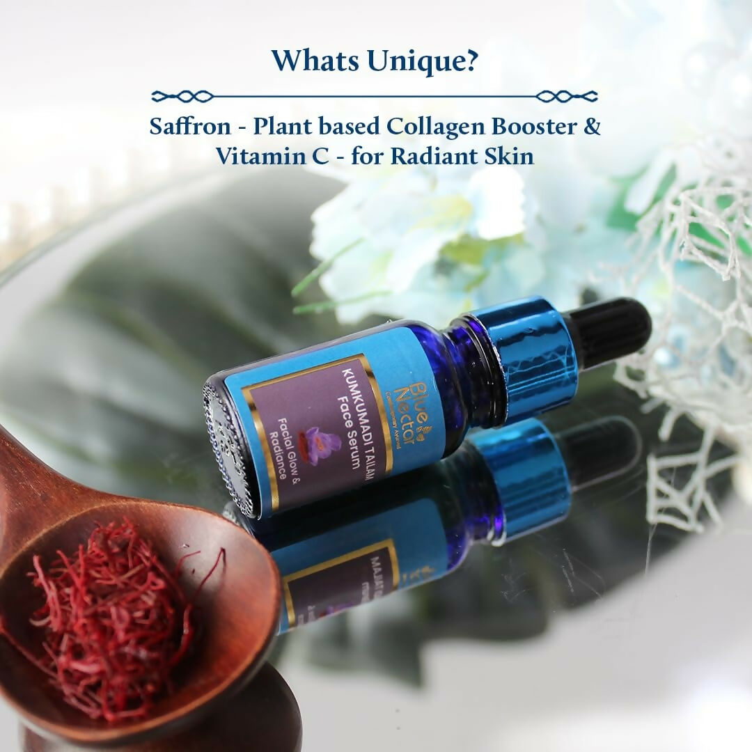 Blue Nectar Kumkumadi Tailam Skin Brightening Face Oil for Glowing Skin, Dull & Damage Skin Repair - Distacart