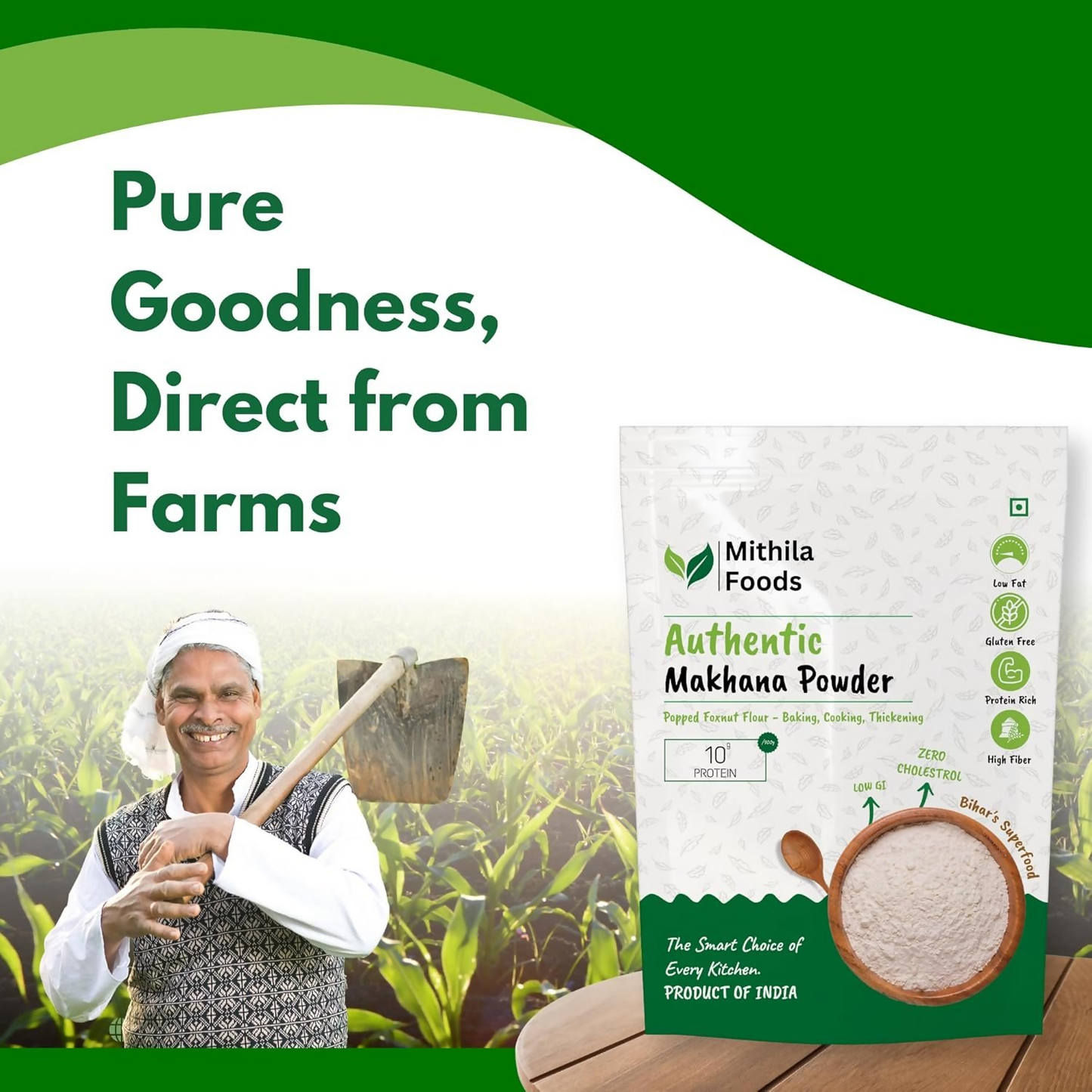 Mithila Foods Makhana Powder Premium Raw Fox Nut Flour - Distacart