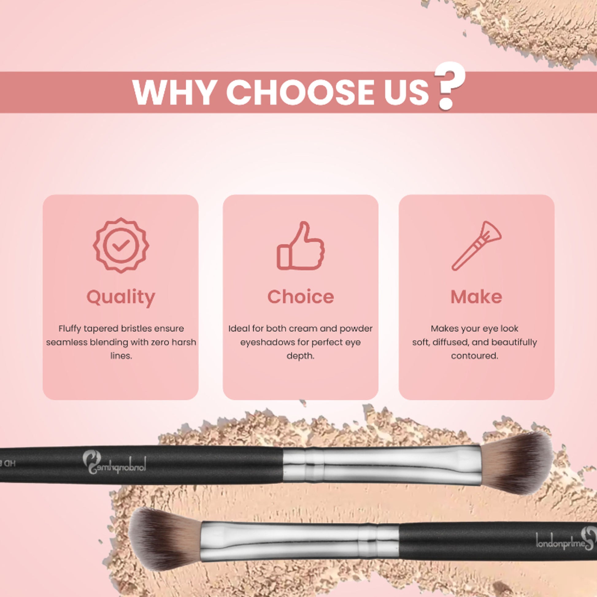 London Prime HD Eyeshadow Brush LP311 ( Formerly London Pride Cosmetics )