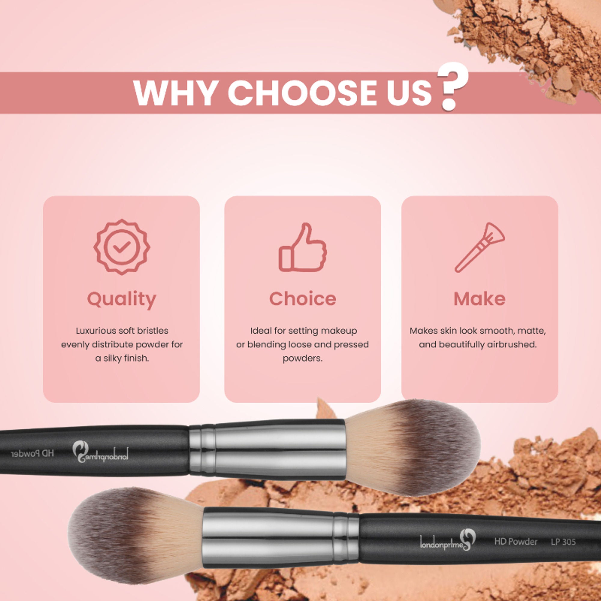 London Prime HD Powder Brush LP305 ( Formerly London Pride Cosmetics )
