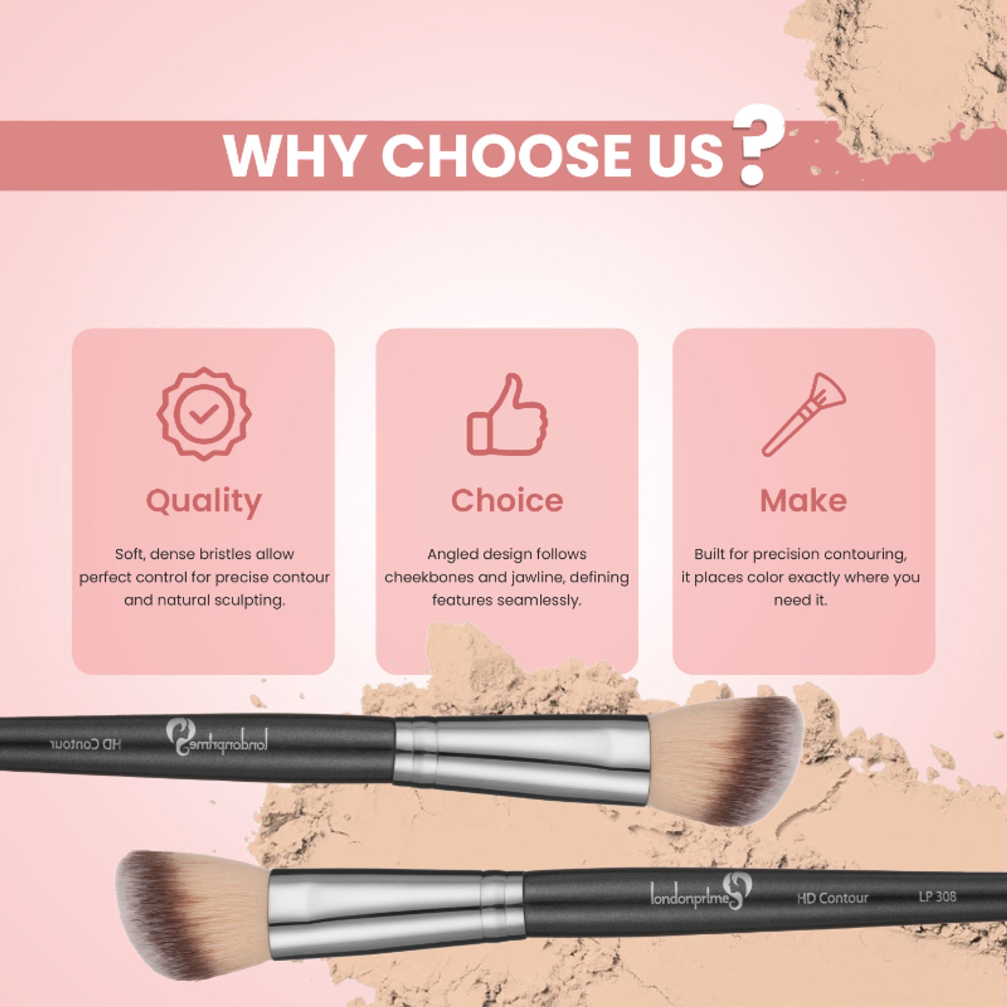London Prime HD Contour Brush LP308 ( Formerly London Pride Cosmetics )