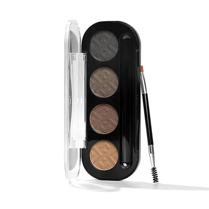 PAC Studio Eyebrow Definer Palette 4 colors - Fine Powder Formula With 2-in-1 Angled Spoolie Brush - Distacart