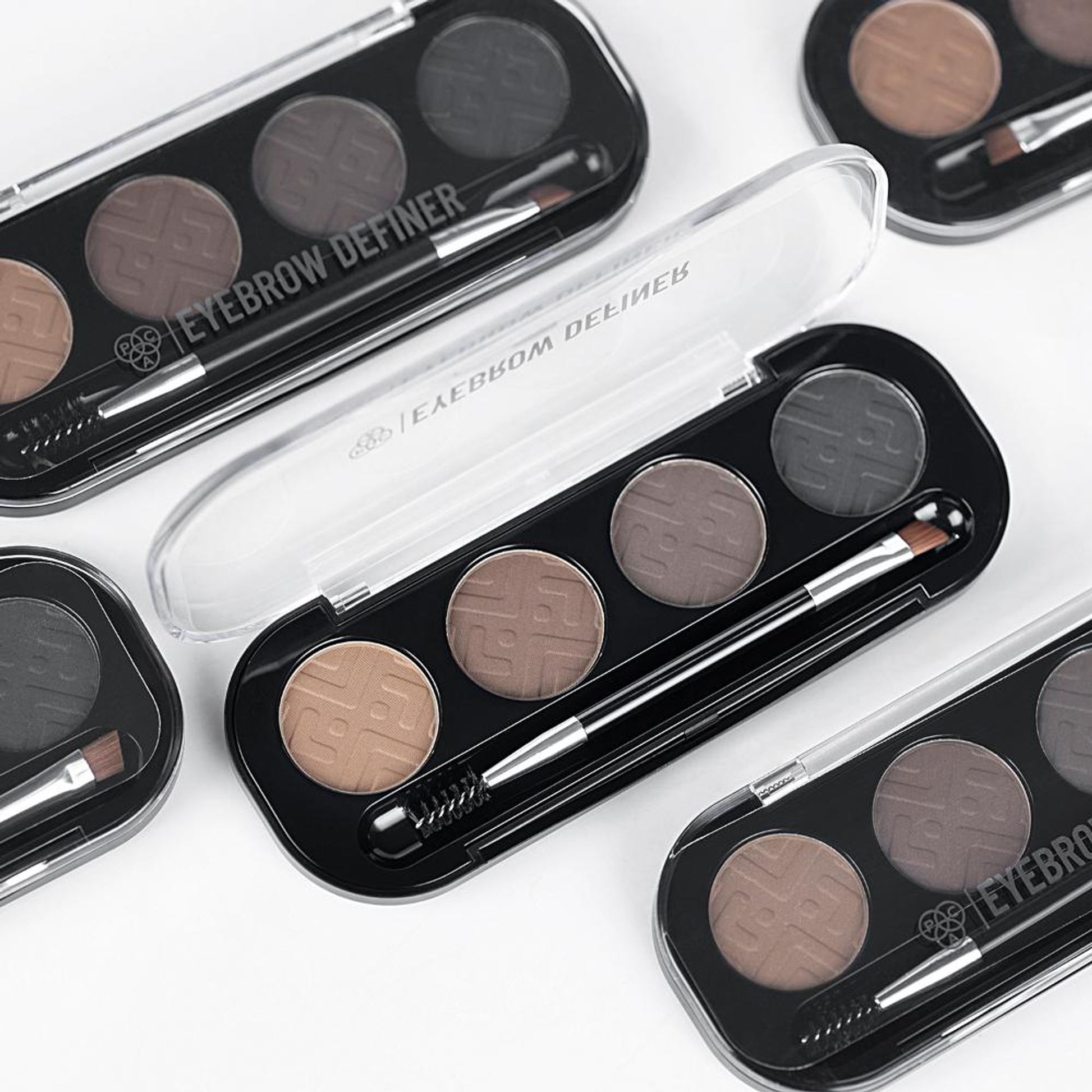 PAC Studio Eyebrow Definer Palette 4 colors - Fine Powder Formula With 2-in-1 Angled Spoolie Brush - Distacart