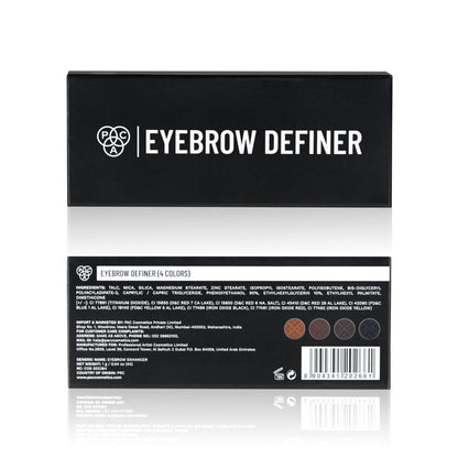 PAC Studio Eyebrow Definer Palette 4 colors - Fine Powder Formula With 2-in-1 Angled Spoolie Brush - Distacart