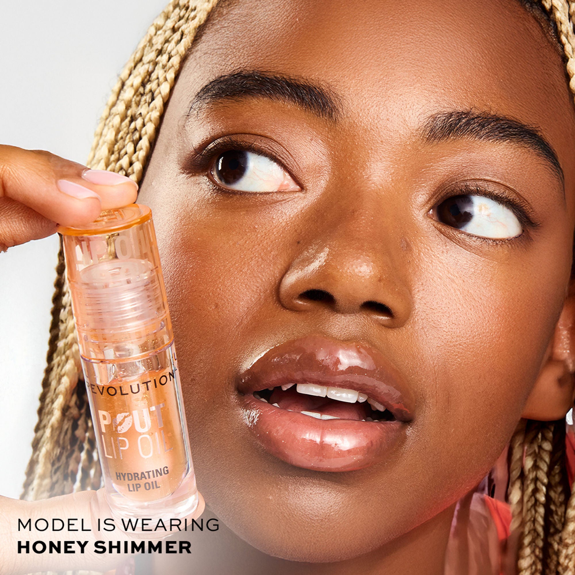 Makeup Revolution Pout Lip Oil - Honey Shimmer - Distacart