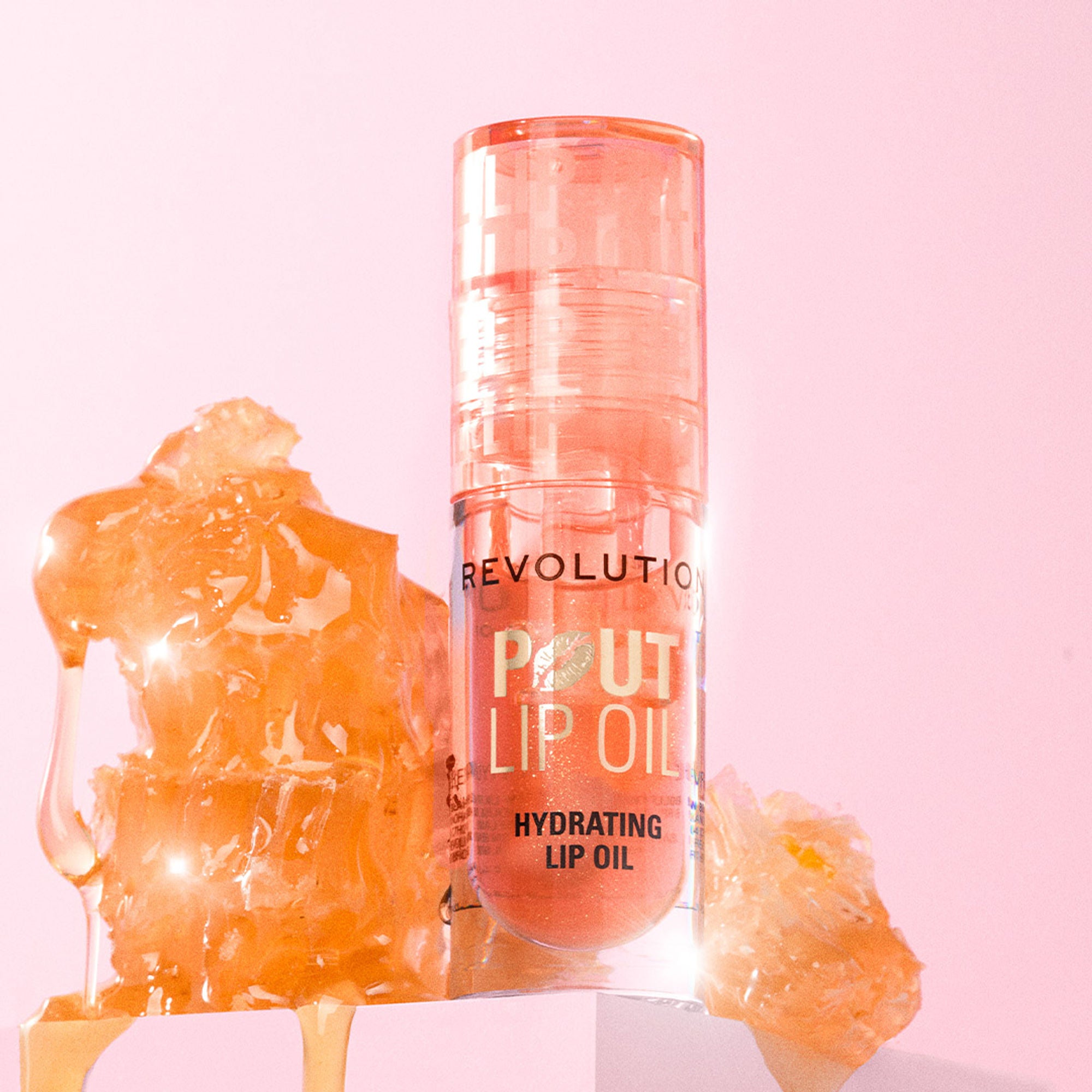 Makeup Revolution Pout Lip Oil - Honey Shimmer - Distacart