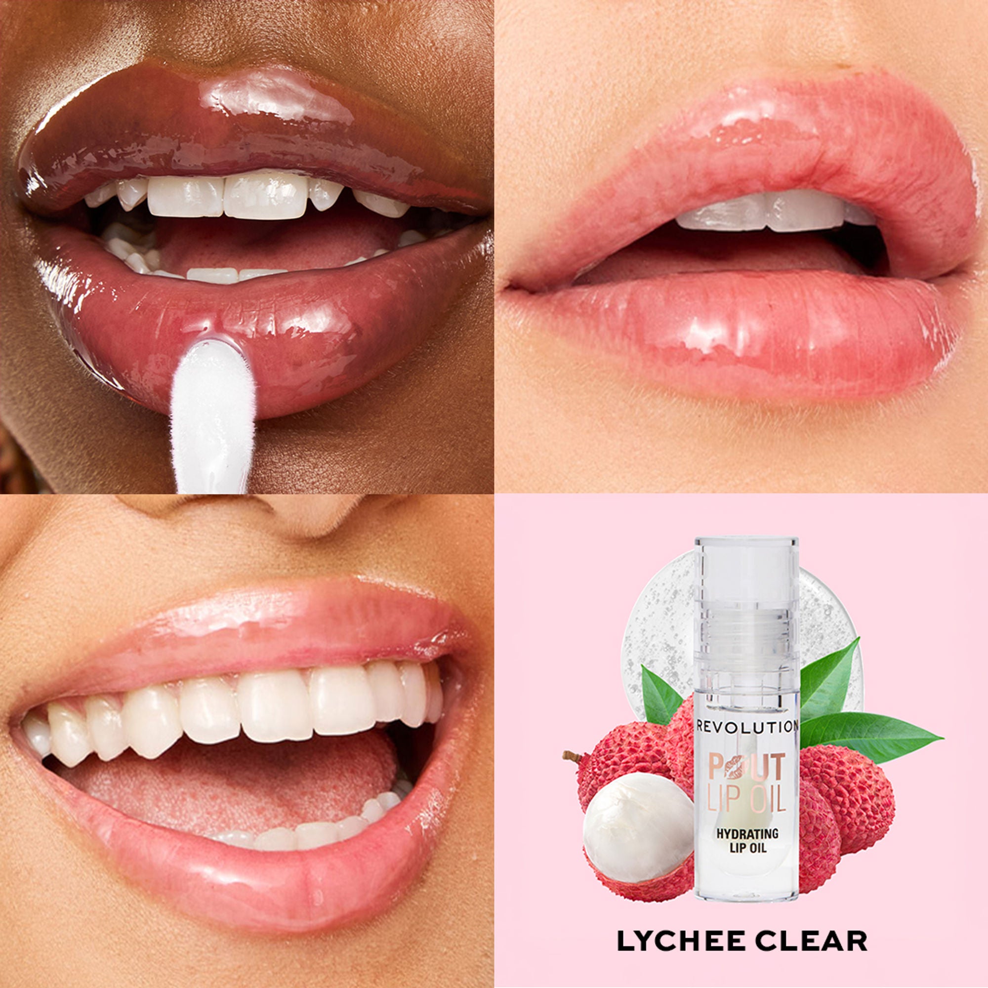Makeup Revolution Pout Lip Oil - Lychee Clear - Distacart