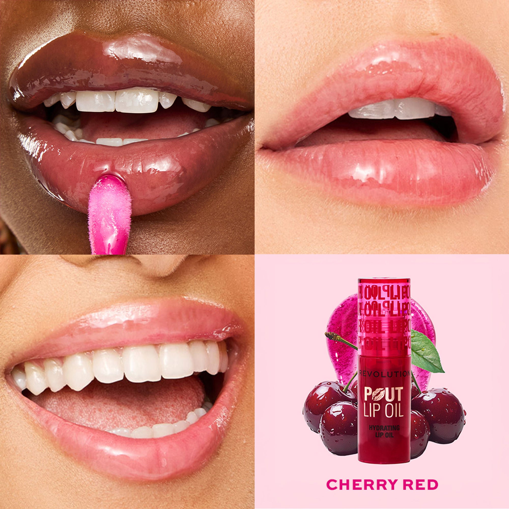 Makeup Revolution Pout Lip Oil - Cherry Red - Distacart