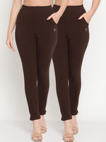 Thumbnail for TAG 7 Pack of 2 Brown Ankle-Length Leggings - Distacart