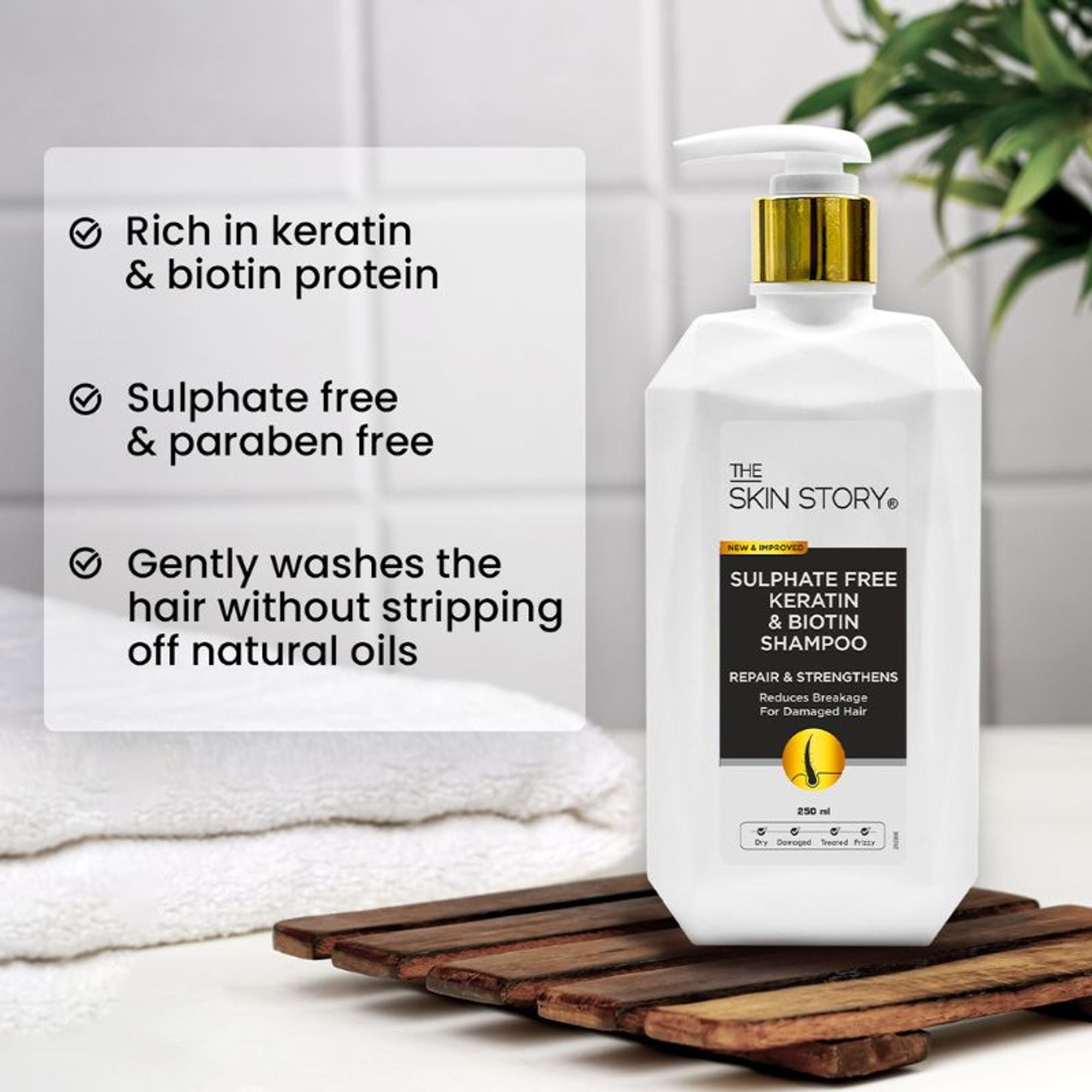 The Skin Story Sulphate Free Keratin Smooth Shampoo For Dry Damaged Hair - Distacart