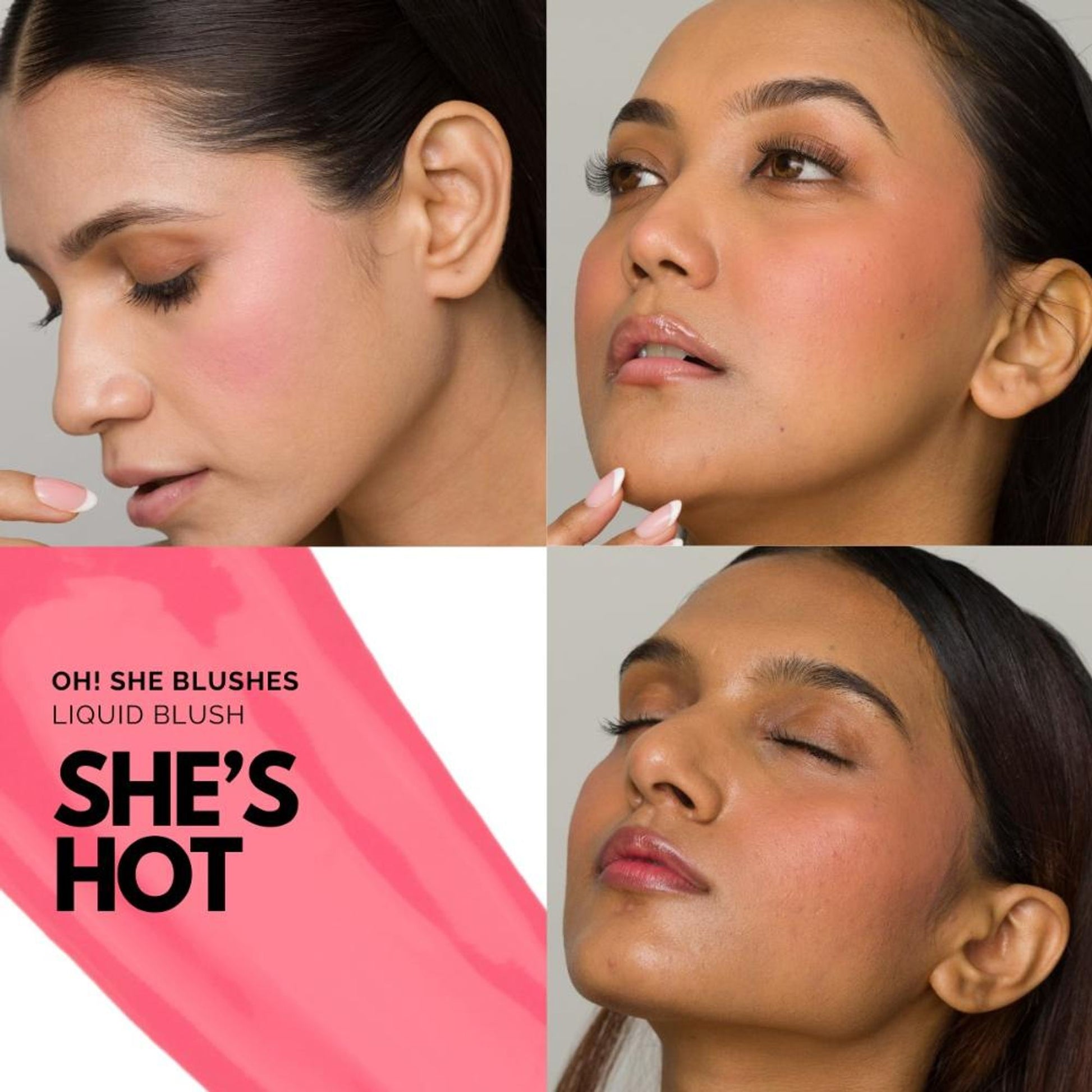 IRIS COSMETICS Oh! She Blushes Liquid Blush - Bright Pink - Distacart