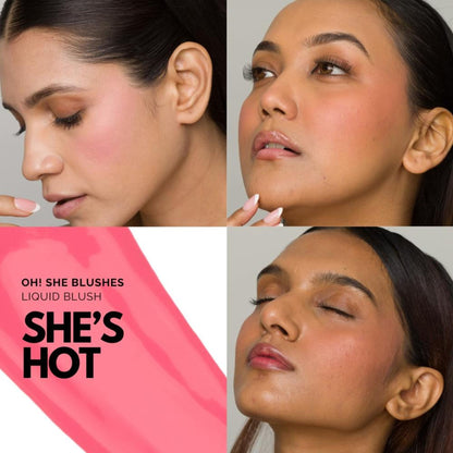 IRIS COSMETICS Oh! She Blushes Liquid Blush - Bright Pink - Distacart
