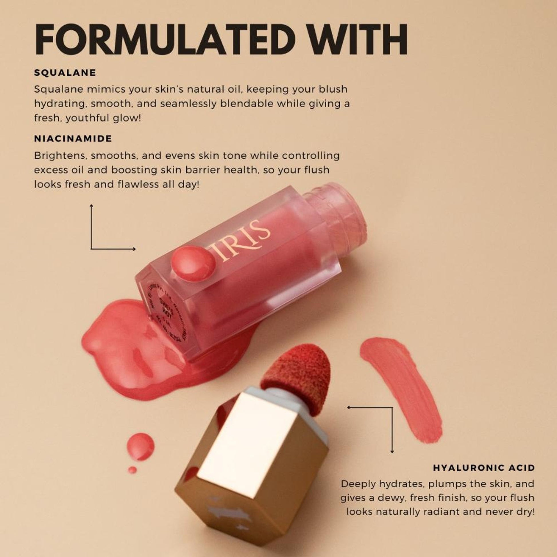 IRIS COSMETICS Oh! She Blushes Liquid Blush - Bright Pink - Distacart