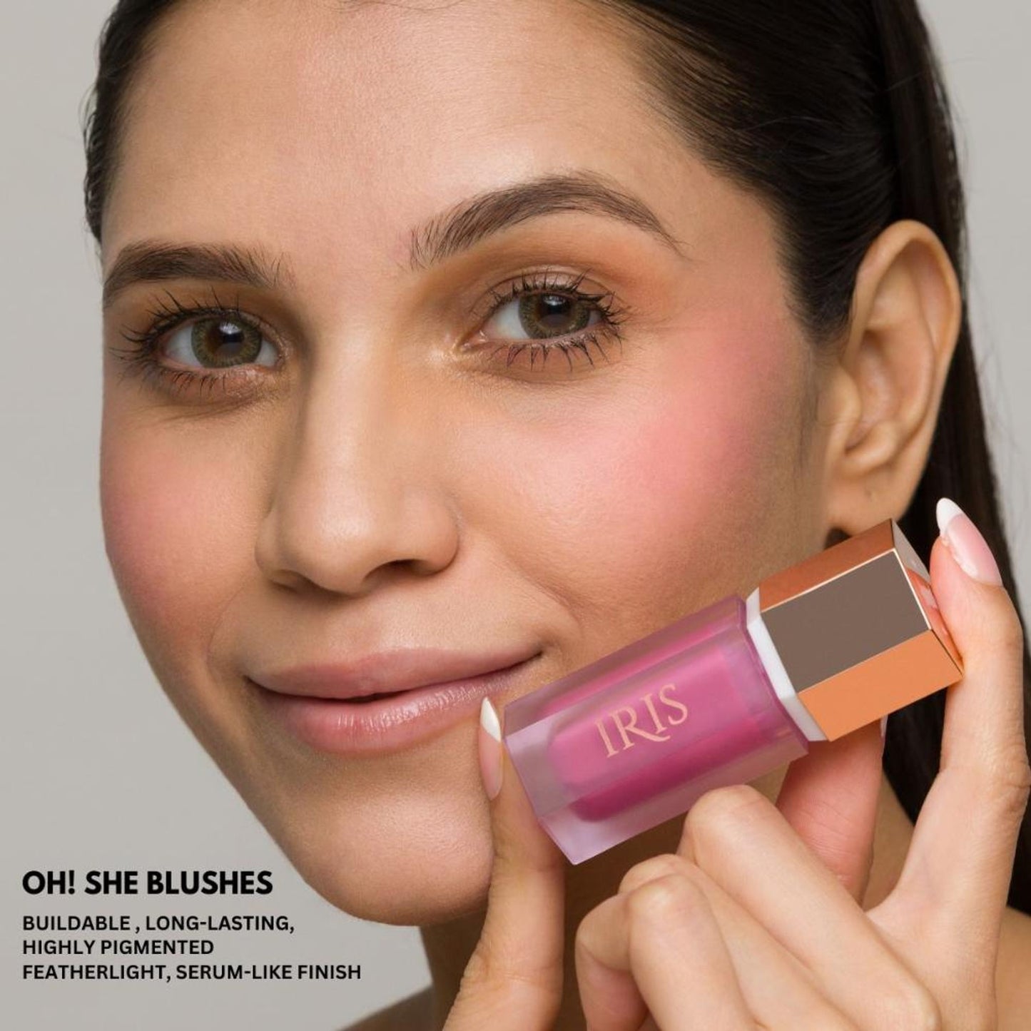 IRIS COSMETICS Oh! She Blushes Liquid Blush - Warm Brown - Distacart