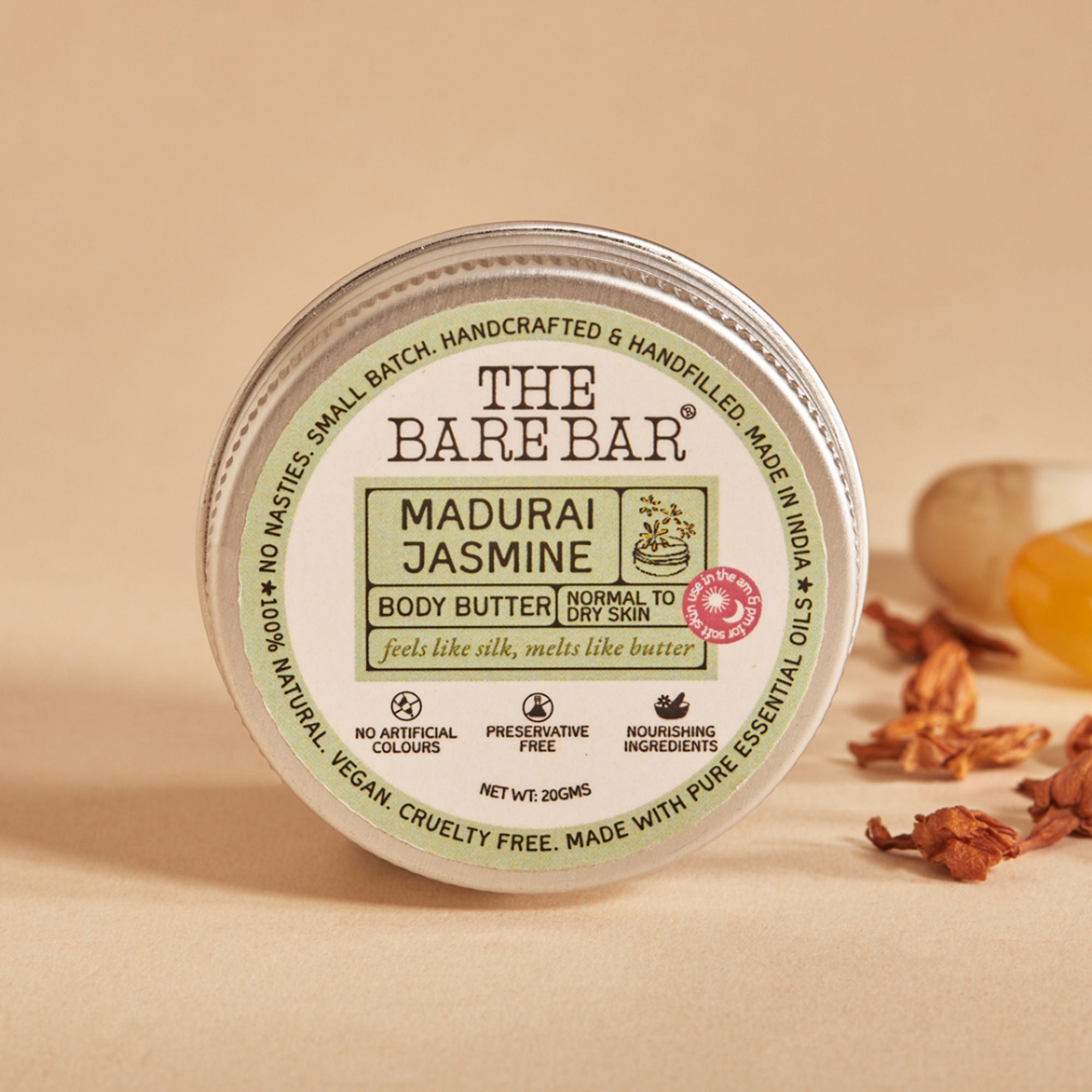 The Bare Bar Madurai Jasmine Body Butter - Floral Moisturizer For Smooth, Radiant Skin - Distacart