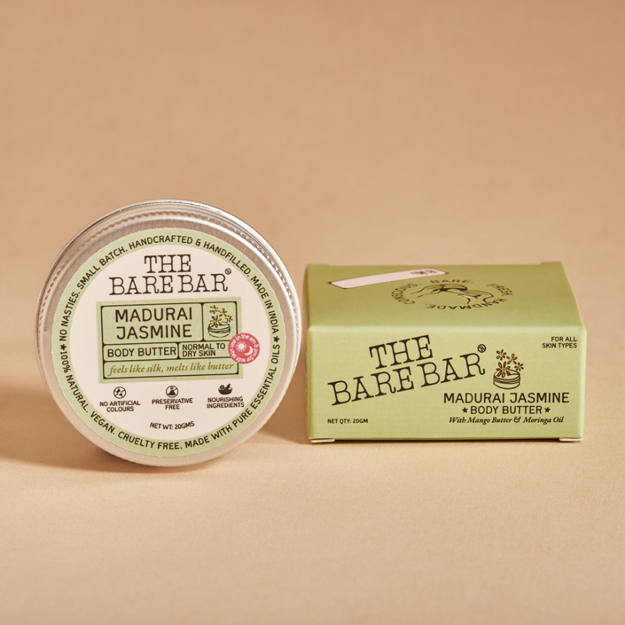 The Bare Bar Madurai Jasmine Body Butter - Floral Moisturizer For Smooth, Radiant Skin - Distacart