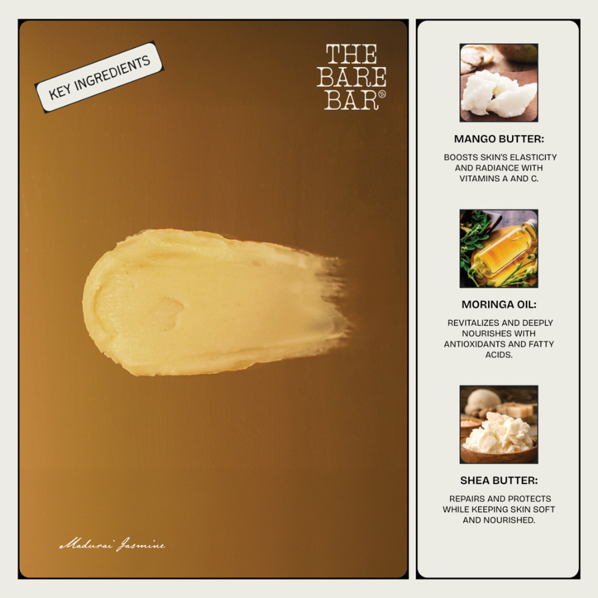 The Bare Bar Madurai Jasmine Body Butter - Floral Moisturizer For Smooth, Radiant Skin - Distacart
