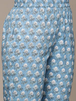 Thumbnail for Anubhutee Floral Printed Mirror Work Pure Cotton Straight Kurta With Trousers & Dupatta - Distacart