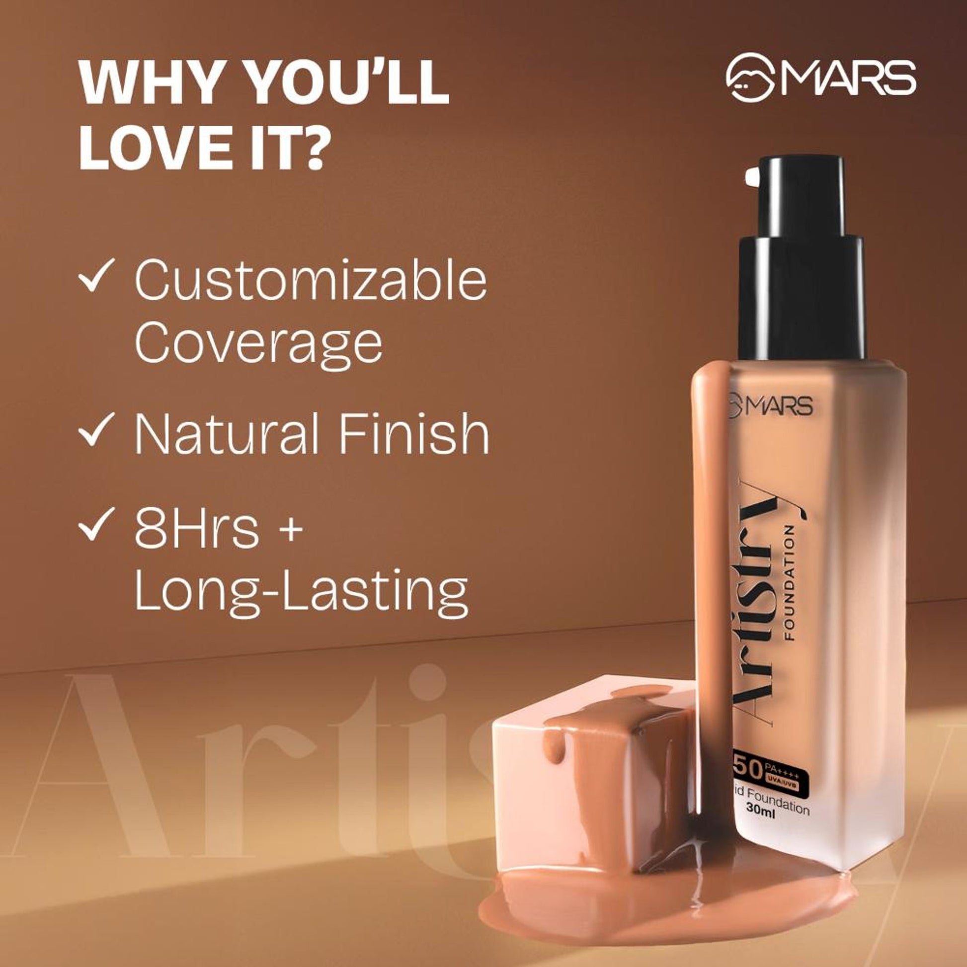 MARS Cosmetics Artistry Liquid Foundation - 12-Rich Cocoa - Distacart