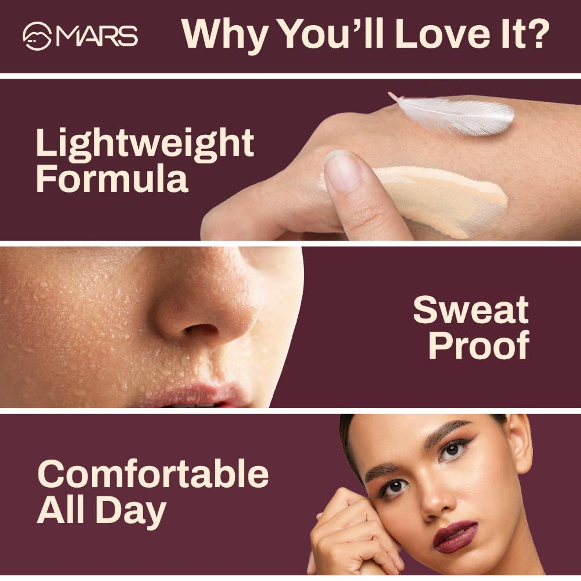 MARS Cosmetics SPF30 PA+++ Zero Blend Weightless Foundation - 02 Shell Coconut - Distacart