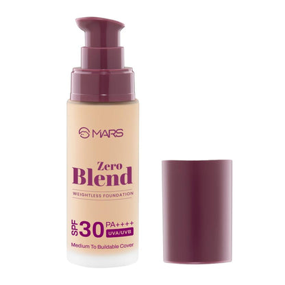MARS Cosmetics SPF30 PA+++ Zero Blend Weightless Foundation - 06 Honey Gold - Distacart