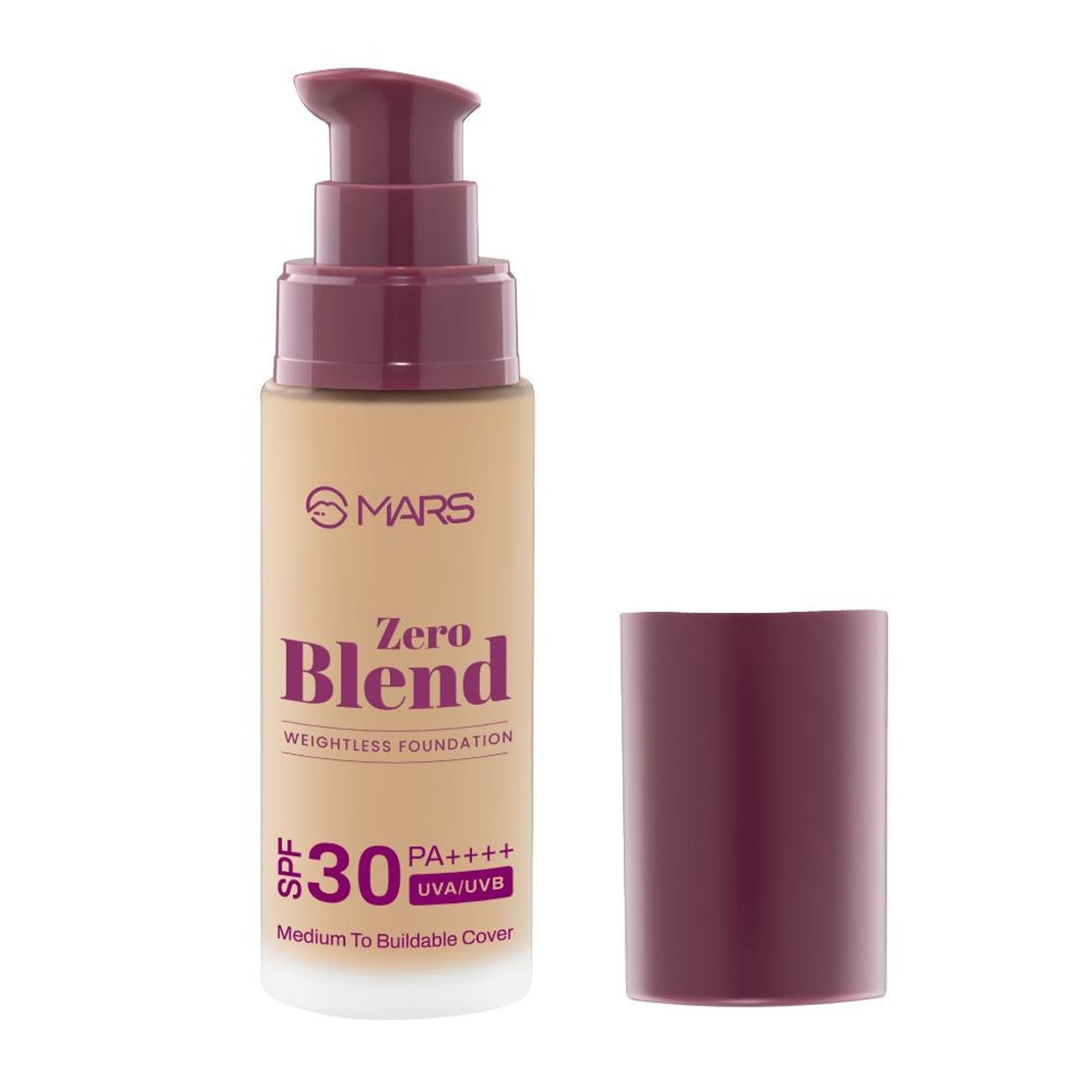 MARS Cosmetics SPF30 PA+++ Zero Blend Weightless Foundation - 10 Chestnut Cocoa - Distacart