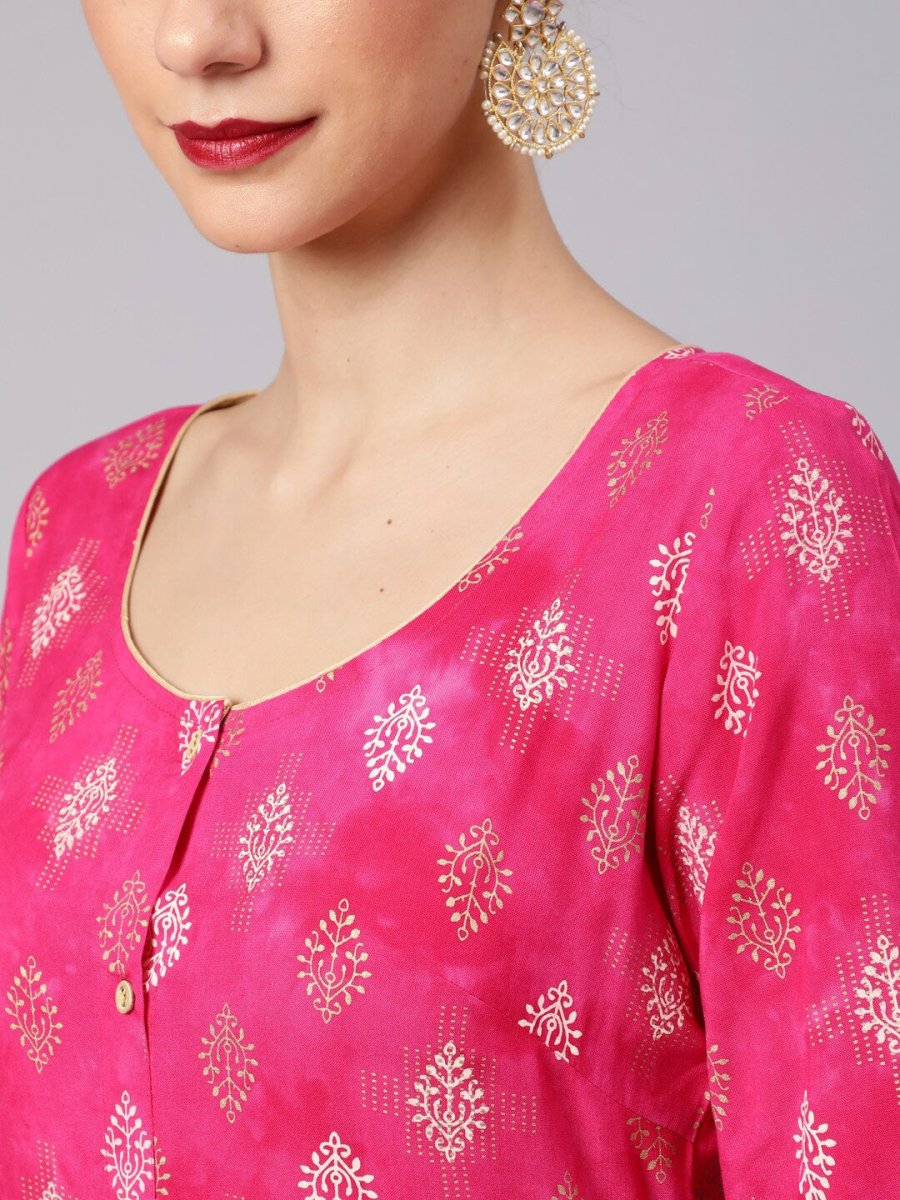 Aks Ethnic Motif Printed Cotton Straight Kurta - Distacart