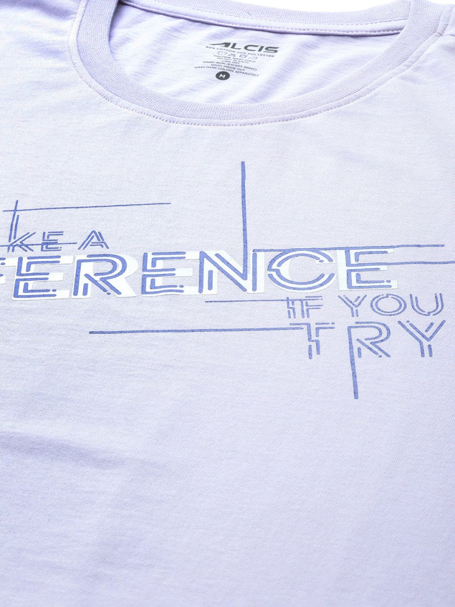 Alcis Men Typography Printed Anti Static Sports T-shirt - Distacart