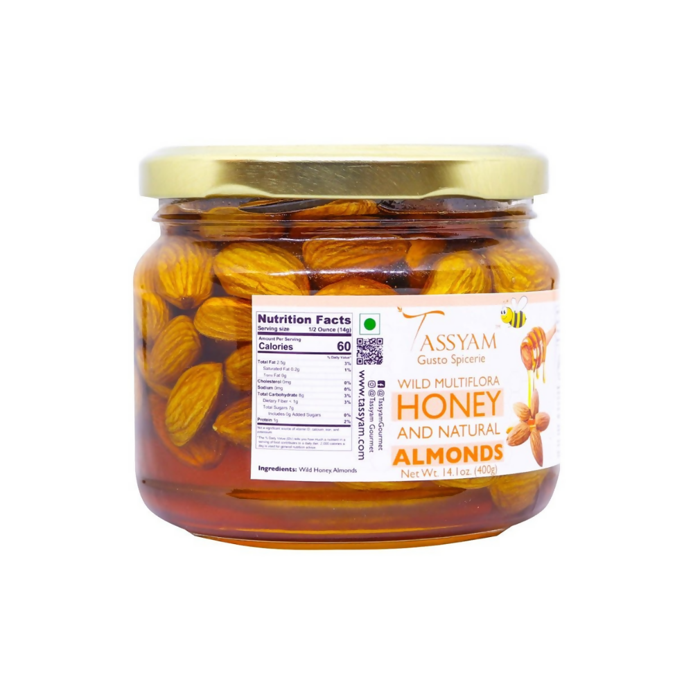 Tassyam Organics Wild Honey with California Almonds - Distacart