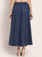 Thumbnail for TAG 7 Women Navy Blue Ethnic Motif Printed Cotton Palazzo