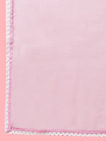 Thumbnail for Anouk Pink Paisley Embroidered V-Neck Pure Cotton Straight Kurta with Trousers & Dupatta