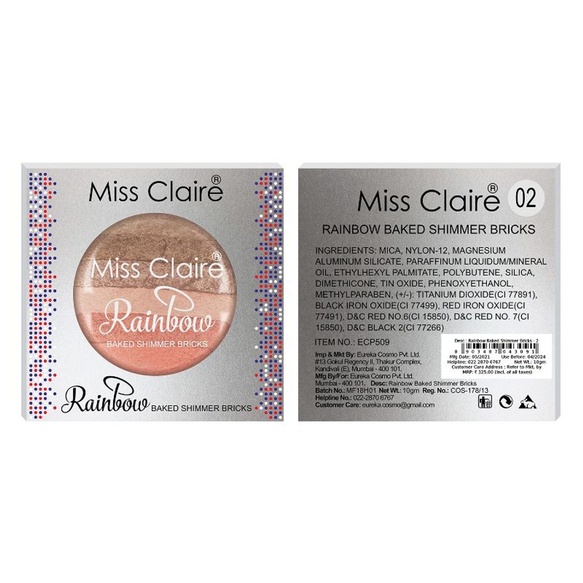 Miss Claire Rainbow Baked Shimmer Bricks - 2