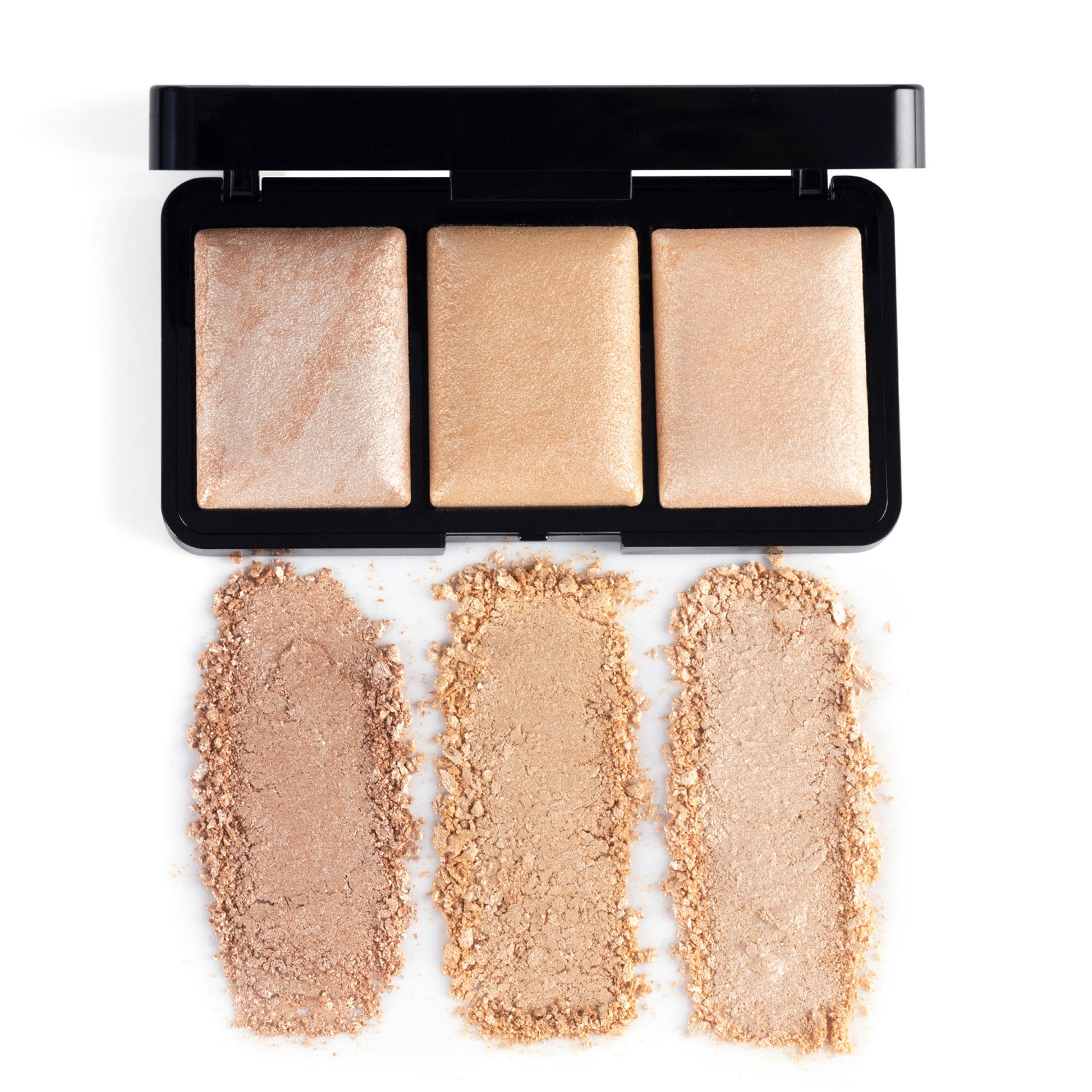 PAC Studio Trio Glow Highlighter X3 Gold - Ultra Blinding Finish, Silky Smooth Texture, Blends Seamlessly - Distacart
