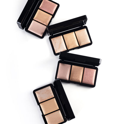 PAC Studio Trio Glow Highlighter X3 Gold - Ultra Blinding Finish, Silky Smooth Texture, Blends Seamlessly - Distacart