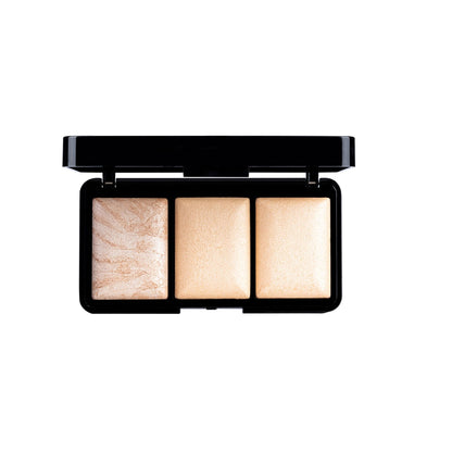 PAC Studio Trio Glow Highlighter X3 Gold - Ultra Blinding Finish, Silky Smooth Texture, Blends Seamlessly - Distacart