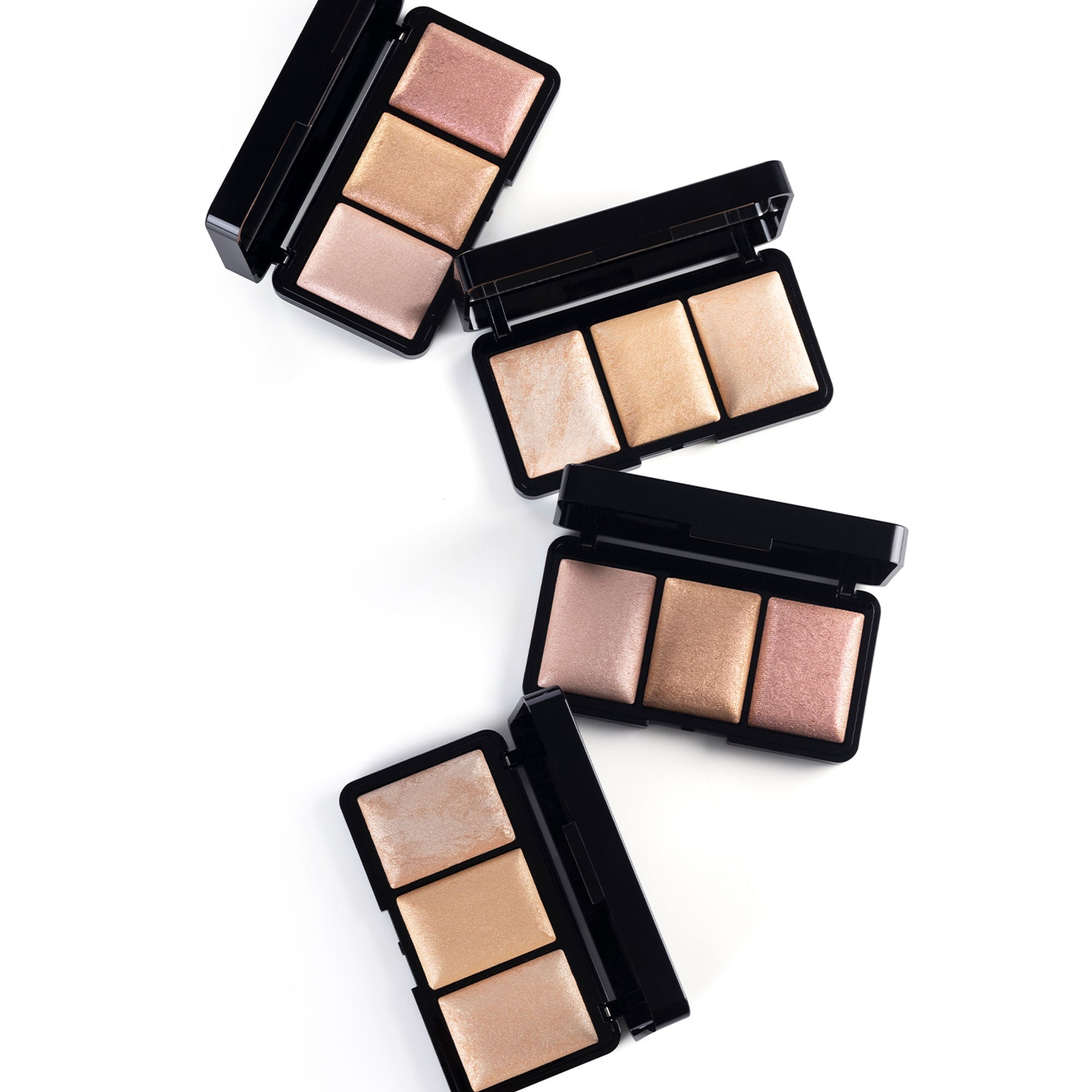 PAC Studio Trio Glow Highlighter X3 Pink - Ultra Blinding Finish, Silky Smooth Texture, Blends Seamlessly