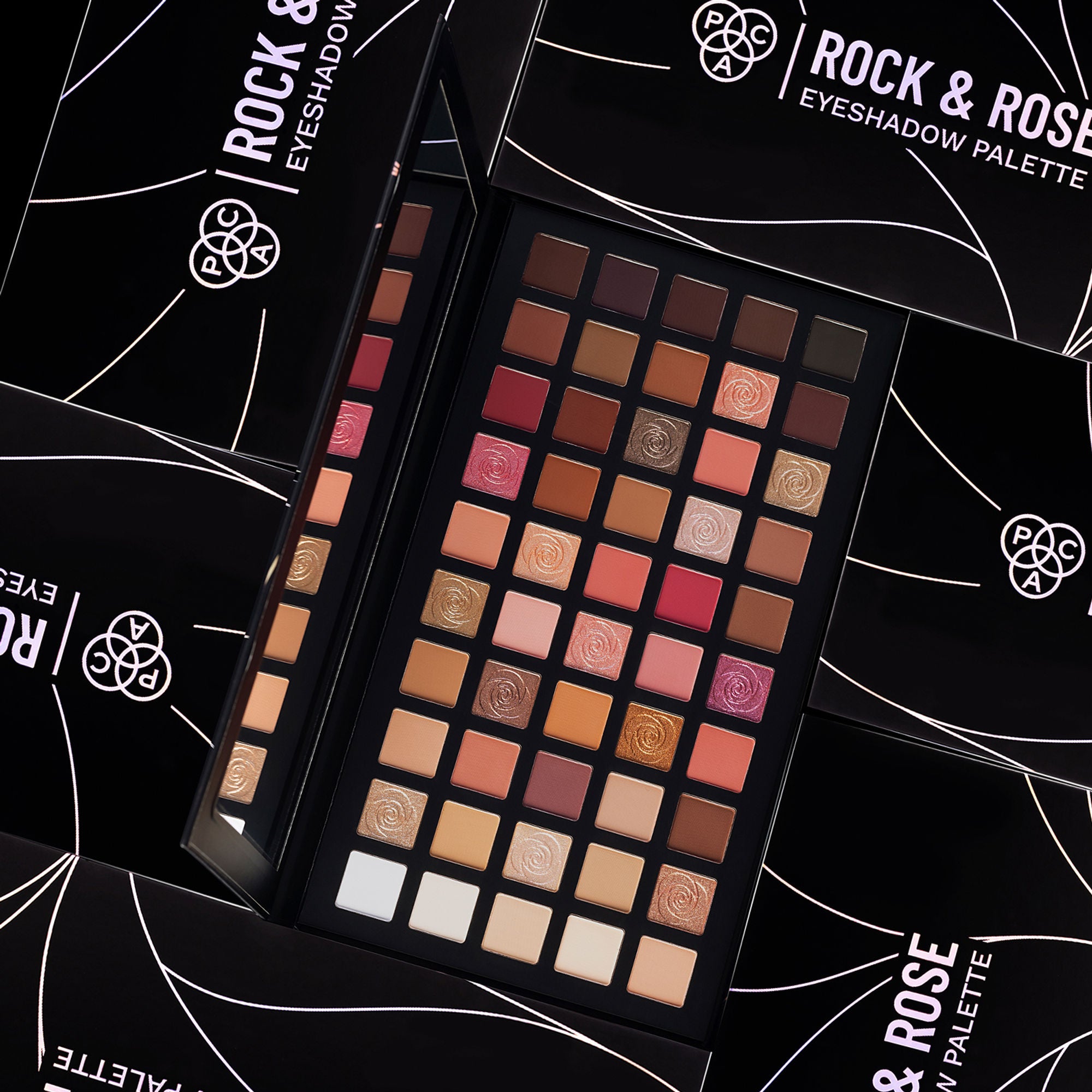 PAC Studio Rock & Rose Eyeshadow Palette - Blendable Mattes, Shimmers & Chromes, Perfect Transition Shades - Distacart