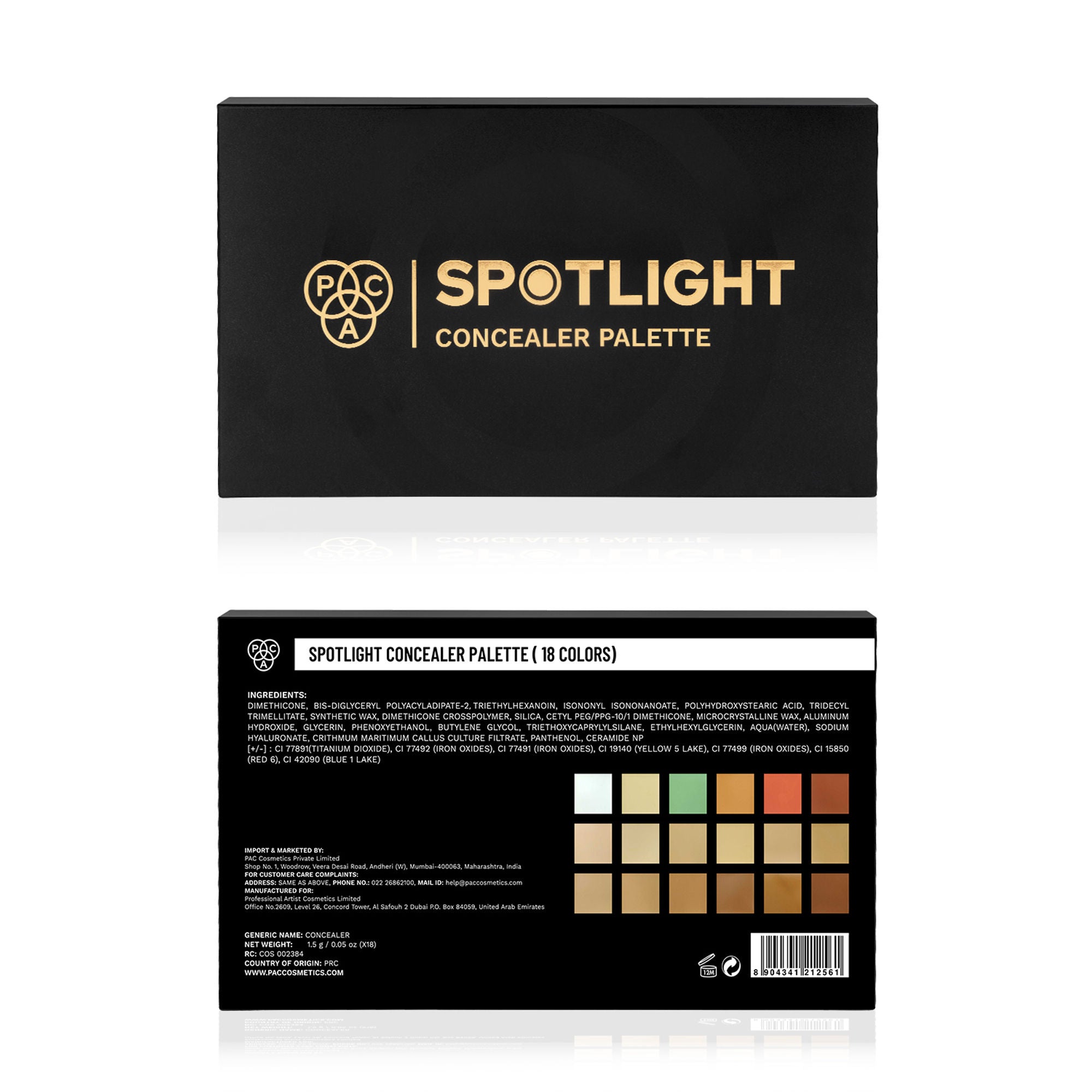 PAC Studio Spotlight Concealer Palette - Correct Conceal & Foundation Palette, Lasting Buildable Coverage