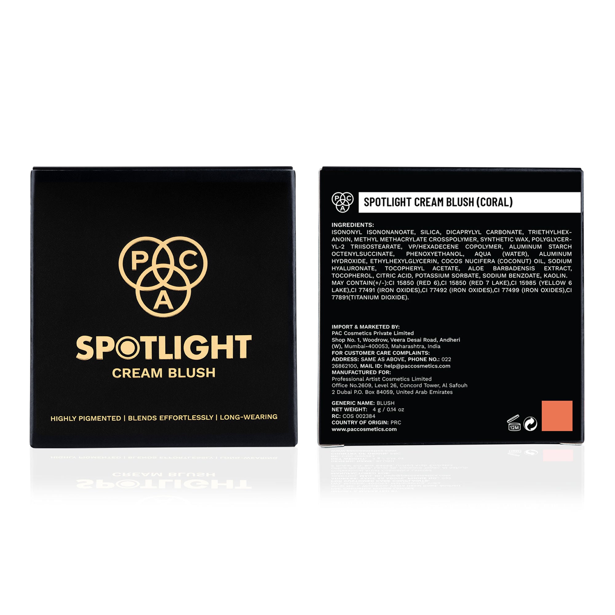 PAC Studio Spotlight Cream Blush - Coral - Distacart