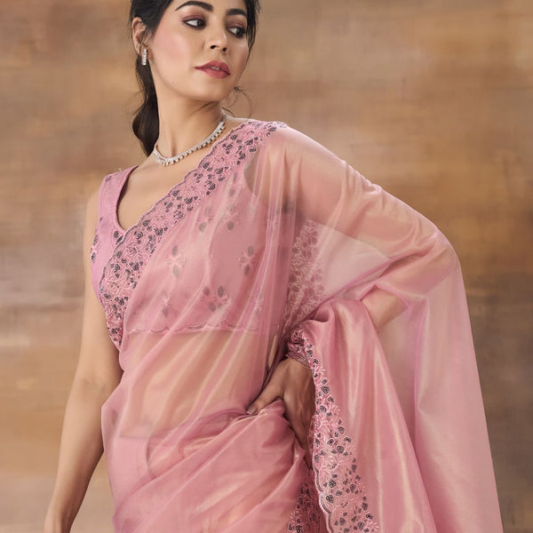kasee Embroidered Net Saree - Distacart