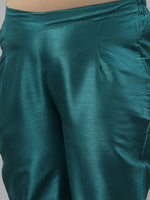 Thumbnail for Sztori Plus Size Floral Printed Art Silk Kurta With Trousers - Distacart