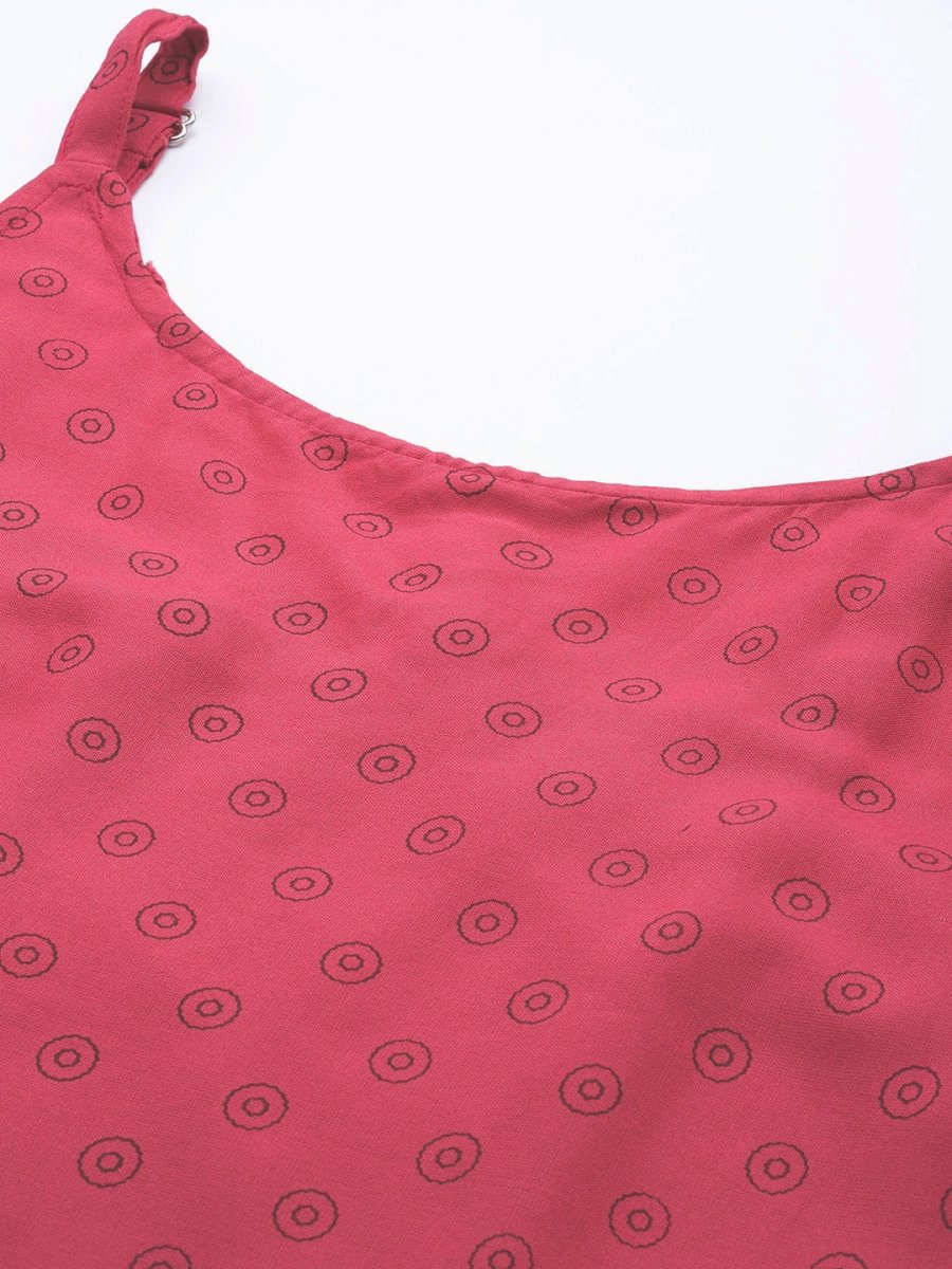 All About You Women Pink Printed Kurta with Palazzos & Dupatta - Distacart