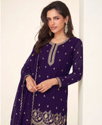 Thumbnail for KC Bollywood Style Purple Georgette Suit For Women - Dista