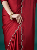 Thumbnail for kasee Beads and Stones Satin Sarees - Distacart