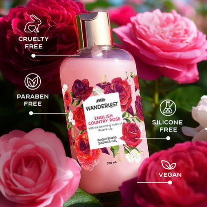 Wanderlust Shower Gels - English Country Rose - Distacart
