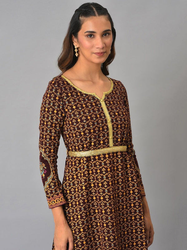 AURELIA Ethnic Motifs A-Line Midi Dress