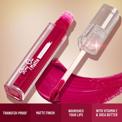 Swiss Beauty Stay On Matte Liquid Lipstick - 12 Love Pink - Distacart